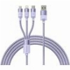 BASEUS STARSPEED USB-A TO LIGHTNING/MICROUSB/USB-C CABLE 20W 3.5A 1.2M PURPLE CAXS000005