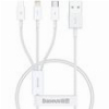 BASEUS SUPERIOR SERIES USB-A TO LIGHTNING/MICROUSB/USB-C CABLE 20W 2A 0.5M WHITE