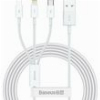 BASEUS SUPERIOR SERIES USB-A TO LIGHTNING/MICROUSB/USB-C CABLE 20W 2A 1.2M WHITE CAMLTYS-02