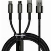 BASEUS TUNGSTEN GOLD USB-A TO LIGHTNING/MICROUSB/USB-C CABLE 20W 2A 1.5M BLACK CAMLTWJ-01