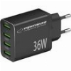 ESPERANZA EZC107K QUICK POWER CHARGER 36W 4X USB-A QC 3.0 18W
