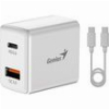ΦΟΡΤΙΣΤΗΣ GENIUS 20W, 2-PORT, USB-C, USB-A