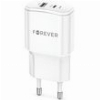 FOREVER TC-01-20AC PD QC CHARGER 1X USB-C 1X USB 20W WHITE