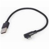 CABLEXPERT ANGLED 8-PIN USB CHARGING & DATA CABLE 0.2M BLACK CC-USB2-AMLML-0.2M
