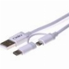 OSIO OTU-495W ΚΑΛΩΔΙΟ USB ΣΕ MICRO USB & USB TYPE C ΜΕ ΑΝΤΑΠΤΟΡΑ 1 M