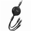 HOCO USB-A TO LIGHTNING / MICROUSB / USB-C CHARGING CABLE X75 3IN1 18W 2.4A 1M BLACK