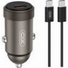XO CC70 UNIVERSAL ΦΟΡΤΙΣΤΗΣ ΑΥΤΟΚΙΝΗΤΟΥ USB-C ΚΑΙ ΜΕ ΑΠΟΣΠΩΜΕΝΟ ΚΑΛΩΔΙΟ ΣΕ ΓΚΡΙ ΧΡΩΜΑ