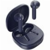 QCY AIR BLUE SEMI-EAR TWS EARBUDS, QUAD MIC ENC MULTI-POINT CONNECTION, LEATHER GRAIN CASE
