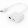 CABLEXPERT USB TYPE-C PLUG TO STEREO 3.5MM AUDIO ADAPTER WITH EXTRA SOCKET WHITE A-CM-3.5FP-01