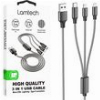 LAMTECH HIGH QUALITY 3 IN 1 USB CABLE WITH METALLIC SHELL BLACK 1M LAM450305