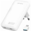 4SMARTS WALL CHARGER FLATPLUG SLIM DUAL 45W GAN 2X TYPE-C +USB ADAPTOR WHITE