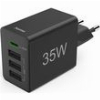 HAMA 201990 FAST CHARGER 1X USB-C PD 3X USB-A MINI-CHARGER 35 W BLACK