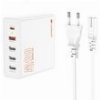 LAMTECH GAN FAST CHARGER 1XTYPE-C & 4XQC3.0 65W & EU CABLE 1.5M LAM113409