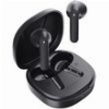 QCY AIR DARK GREY SEMI-EAR TWS EARBUDS, QUAD MIC ENC MULTI-POINT CONNECTION, LEATHER GRAIN CASE