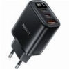 YESIDO YC69 DISPLAY 30W 3A WALL CHARGER 1 X USB-A - 2 X USB-C BLACK