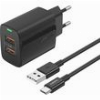 TRAVEL FAST CHARGER FONENG EU63 WITH DUAL OUTPUT 2XUSB A 12W 2.4A BLACK