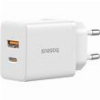 BASEUS WALL CHARGER CUBE 20W 3A 1 X USB-A - 1 X TYPE-C WHITE P10111403213-00