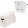 LAMTECH 2-IN-1 EU/UK CHARGER USB QC3.0/TYPE-C WITH ADAPTER 30W LAM980794