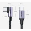 UGREEN TYPE-C TO TYPE-C CABLE US255 ANGLED 60W 3A 1M GREY