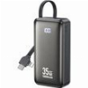 POWER BANK 10000MAH PD 35W WK WP-61 2 PORTS WITH CABLE USB-C/LIGHTNING BLACK