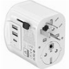 GEMBIRD GROUNDED UNIVERSAL TRAVEL POWER ADAPTER, 15 W, WHITE