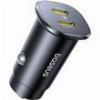 BASEUS CAR CHARGER GOTRIP 30W 3A 2 X TYPE-C BLACK