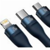 BASEUS FLASH SERIES II 3IN1 100W 5A TYPE-C TO LIGHTNING +G2:G373/ MICROUSB / TYPE-C CABLE 1.5M BLUE