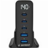 GEMBIRD 5-PORT 140W GAN USB FAST CHARGER BLACK TA-UC-2A3C-PD140-01-BK