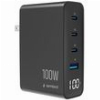 GEMBIRD UNIVERSAL 4-PORT 100W GAN USB FAST CHARGER LCD BLACK TA-UC-1A3C-PD100-01-BK