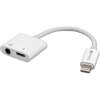 4SMARTS AUDIO AND CHARGING SPLITTER LIGHTNING TO LIGHTNING & 3.5MM AUX 6.5MM WHITE