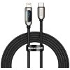 BASEUS DISPLAY FAST CHARGING DATA CABLE TYPE-C TO LIGHTNING 20W 2M BLACK