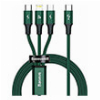 BASEUS RAPID SERIES BRAIDED USB-C TO LIGHTNING + TYPE-C + MICRO USB CABLE GREEN 20W 1.5M