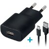 FOREVER TC-01 WALL CHARGER USB 2A + CABLE TYPE-C BLACK