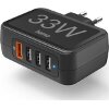HAMA 201629 4 PORTS QUICK CHARGER QUALCOMM 3.0 4 X USB-A 33 W BLACK
