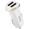 HOCO CAR CHARGER DOUBLE USB PORT 2.1A Z1 WHITE