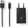 NEDIS WCHAL242ABK WALL CHARGER 1X 2.4A 1X USB-A LIGHTNING 8-PIN CABLE 1.00M 12W