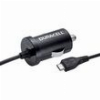 CAR FAST CHARGER DURACELL WITH BUILT-IN MICRO USB CABLE BLACK