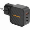 TRAVEL FAST CHARGER HAMMER RAPIDCHARGE WITH TRIPLE OUTPUT USB A & 2XUSB A PD 65W BLACK
