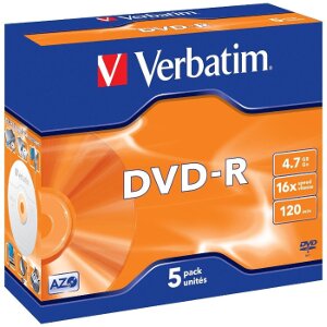 VERBATIM DVD-R 16X 4,7GB MATT SILVER JEWEL CASE 5 PACK