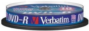 VERBATIM DVD-R 16X 4,7GB MATT SILVER CAKEBOX 10