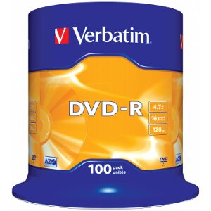 VERBATIM DVD-R 16X 4.7GB CAKEBOX 100PCS