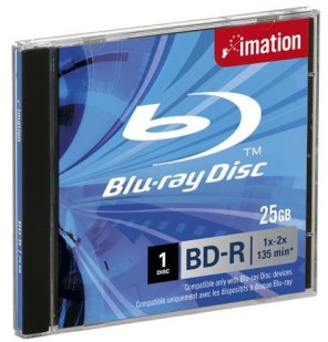 IMATION BLU-RAY BD-R 2X SINGLE LAYER 25GB JEWELCASE