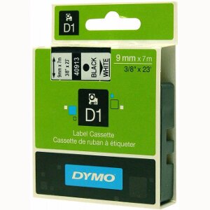 DYMO ΧΑΡΤΟΤΑΙΝΙΑ ΓΙΑ ΕΤΙΚΕΤΟΓΡΑΦΟ D1 9 MM X 7 M ΜΑΥΡΗ/ ΛΕΥΚΗ (40913)