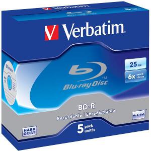VERBATIM BLU-RAY BD-R 6X 25GB JEWEL CASE 5 PACK