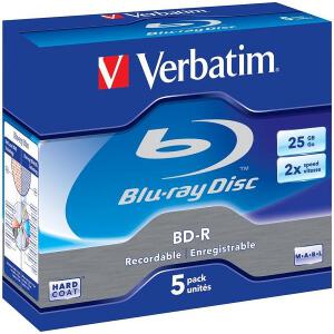 VERBATIM BLU-RAY BD-R 4X 25GB JEWEL CASE 5PCS