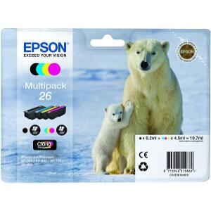 ΓΝΗΣΙΟ ΜΕΛΑΝΙ EPSON 26 MULTIPACK ME OEM:C13T26164010