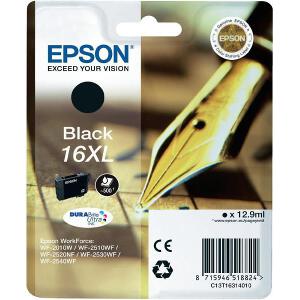 ΓΝΗΣΙΟ ΜΕΛΑΝΙ EPSON 16 XL BLACK ΜΕ OEM:C13T16314010