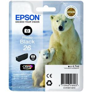 ΓΝΗΣΙΟ ΜΕΛΑΝΙ EPSON 26 PHOTO BLACK ΜΕ OEM:C13T26114010