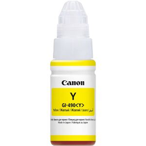 ΓΝΗΣΙΟ ΜΕΛΑΝΙ CANON GI-490 YELLOW ΜΕ OEM:0666C001AA