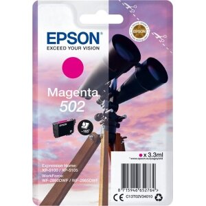 ΓΝΗΣΙΟ ΜΕΛΑΝΙ EPSON 502 MAGENTA ΜΕ OEM:C13T02V34010